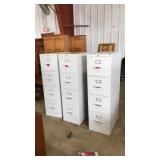 (3) 4 DRAWER METAL FILE CABINETS