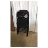 4 BLACK METAL FOLDING CHAIRS