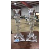 GLASS CANDLESTICK HOLDERS