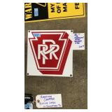 'RPR' PORCELAIN/METAL RAILROAD SIGN