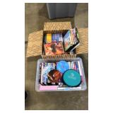TWO BOXES OF DVDS