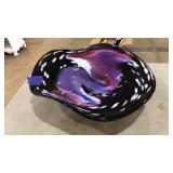 BLOWN GLASS ART CENTERPIECE BOWL
