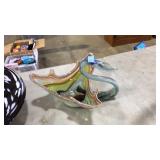 BLOWN GLASS SWAN BOWL CENTERPIECE