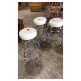 (3) MID CENTRUY MODERN CHROME BAR STOOLS