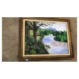 FRAMED OIL ON BOARD SIGNED R. JACOBS