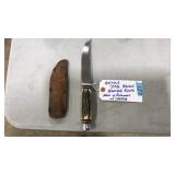 ANTIQUE STAG HANDLE HUNTING KNIFE
