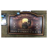 THE 19TH HOLE BIG LIARS CLUB BEER SIGN