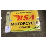 BSA MOTORCYCLE DEALER TIN SIGN