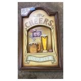 'CHEERS COLD BEER' SHADOW BOX BEER SIGN