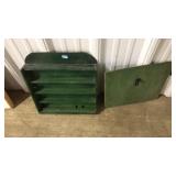 PAINTED GREEN WALL MOUNT SHELF