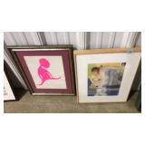 2 FRAMED ABSTRACT ART PRINTS