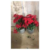 PAIR OF FAUX POINSETTAS