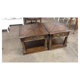 PAIR OF WOOD SIDE TABLES