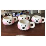 (4) FIGI'S CERAMIC SNOWMAN MUGS, STAMP 2000