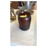 BROWN DEP. GLASS JAR 'HUMIDOR'