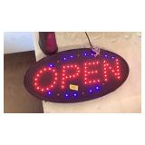 'OPEN' STORE FRONT SIGN, ILLUMINATED, WORKS