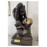 CHALKWARE STATUE 'DARWINS THINKER' M.LUCCHESI