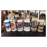 (6) BUDWEISER BEER STEINS