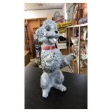 VNTG. GRAY CERAMIC POODLE FIGURINE