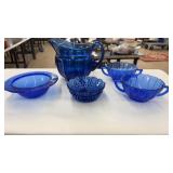 LOT OF COBALT BLUE GLASSWARE