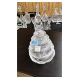 CRYSTAL CUT CHRISTMAS TREE CANDY DISH