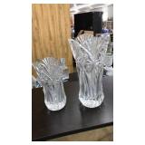 (2) CRYSTAL CUT GLASS VASES