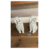 PAIR OF MID CENTURY MODERN CERAMIC POODLES