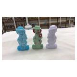 (3) BOYD ART GLASS CLOWN FIGURES