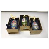 (3) MR. CHRISTMAS MUSICAL EGG ORNAMENTS
