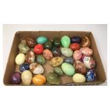 COLLECTION OF POLISHED STONE EGGS