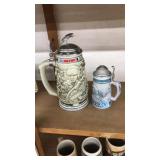 (2) AVON BEER STEINS: MILITARY & BALD EAGLE