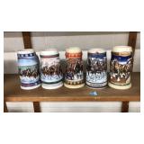 (5) BUDWEISER BEER STEINS