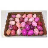 COLLECTION OF PINK POLISHED STONE EGGS