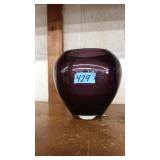 PURPLE BLOWN GLASS VASE BY LSA INTERNATIONAL