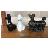 MCCOY POODLE PLANTER & 2 POODLE LIDDED BOTTLES