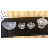 LOT OF CLEAR CUT GLASS BOWLS
