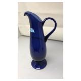 VNTG. MIDNIGHT BLUE HAND BLOWN GLASS PITCHER