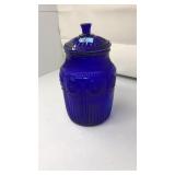 COBALT BLUE COOKIE JAR W/LID, PIONEER WOMEN
