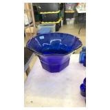 LARGE COBALT BLUE ART GLASS BOWL