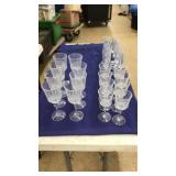 LOT OF STEM CUT GLASS WINE GLASSES