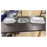 3 GLASS COVERED BUTTER DISHES