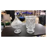 (2) PEDESTAL LEAD CRYSTAL GLASS DISHES
