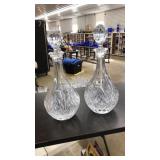 (2) LEAD CRYSTAL CUT GLASS DECANTERS W/STOPPERS