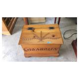 WOODEN STORAGE BOX CARVED "GRANDMA"
