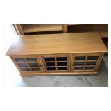 MEDIA CONSOLE W/GLASS PANEL CABINET DOORS