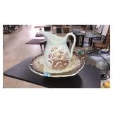 FLORAL WASH BASIN & PITCHER