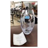 LENOX CRYSTAL ETCHED BUTTERFLY VASE