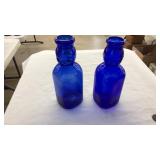 PAIR VNTG. COBALT BLUE BROOKFIELD BABYTOP BOTTLES