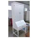 WHITE IKEA SECRETARY DESK WITH HUTCH