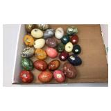 COLLECTION OF ALBASTER CARVED EGGS